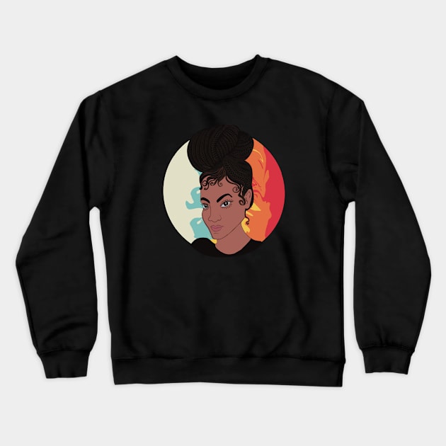 Woman with braided bun Crewneck Sweatshirt by Janpaints